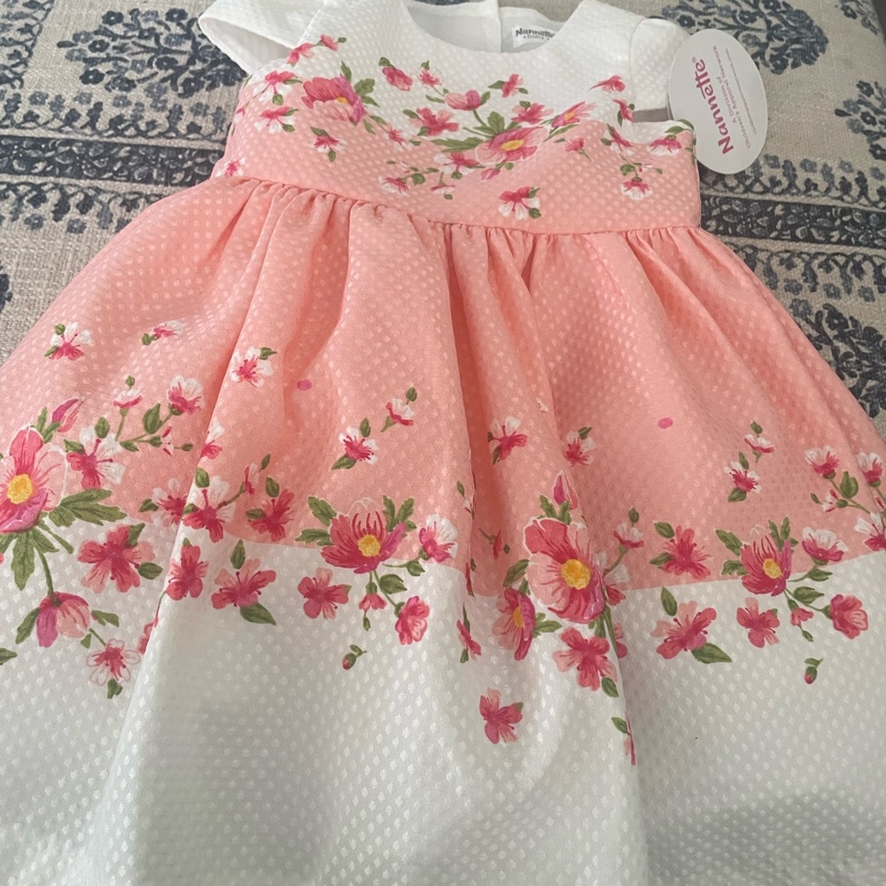 Nannette Floral Dress - Pink and White